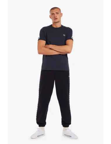 Fred Perry T-Shirt Uomo Ringer Cotone Blu Scuro Con Fettuccia Prezzo 68,00