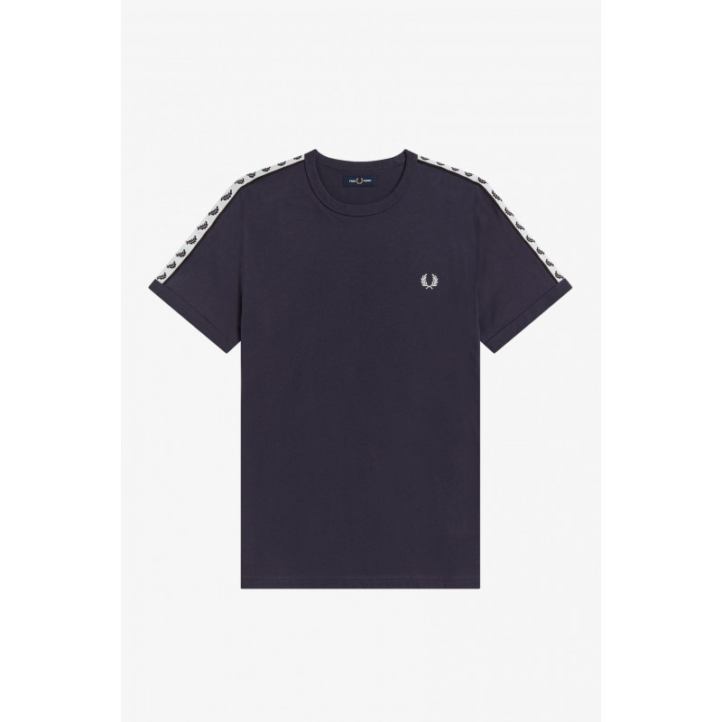 Fred Perry T-Shirt Uomo Ringer Cotone Blu Scuro Con Fettuccia Prezzo 68,00