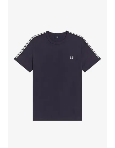 Fred Perry T-Shirt Uomo Ringer Cotone Blu Scuro Con Fettuccia Prezzo 68,00