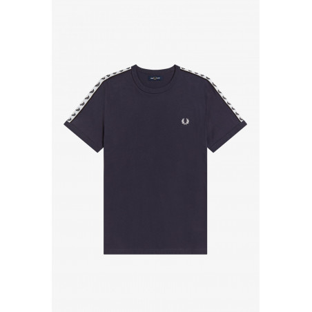 Fred Perry T-Shirt Uomo Ringer Cotone Blu Scuro Con Fettuccia Prezzo 68,00