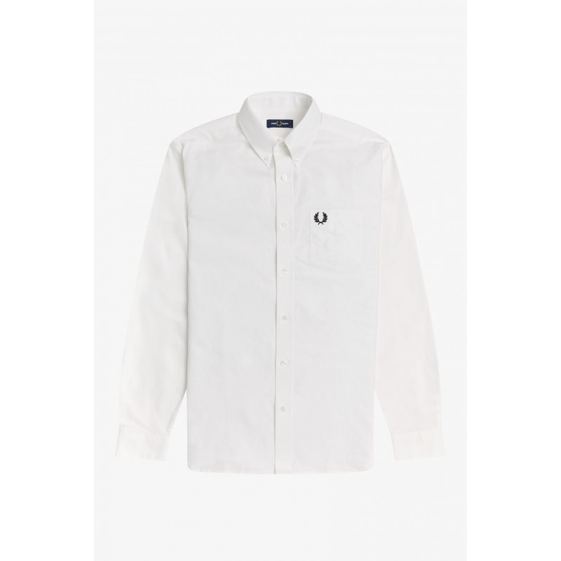 Fred Perry Camicia Uomo Cotone Oxford Bianco Button-Down Prezzo 150,00