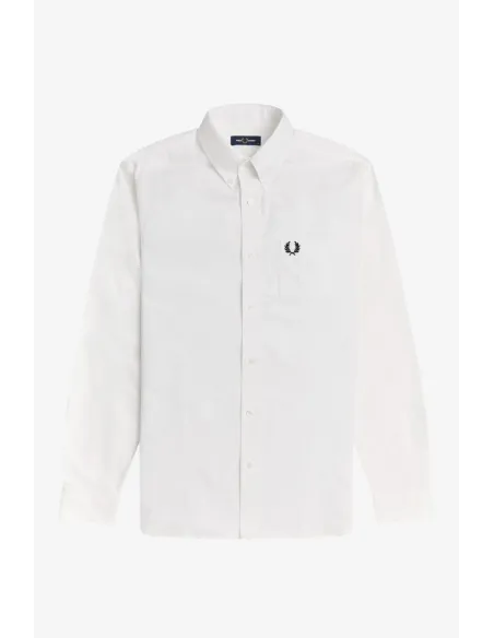 Fred Perry - - Camicia Uomo Cotone Oxford Bianco Button-Down Prezzo 150,00