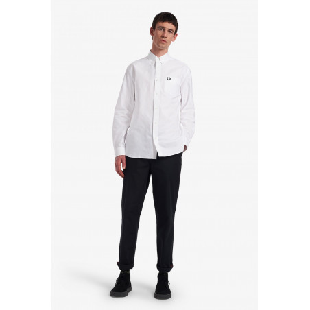 Fred Perry Camicia Uomo Cotone Oxford Bianco Button-Down Prezzo 150,00