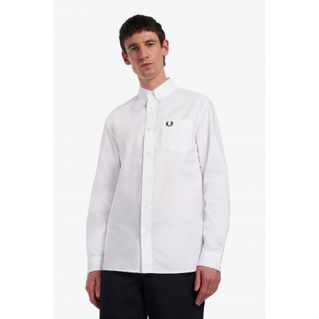 Fred Perry Camicia Uomo Cotone Oxford Bianco Button-Down Prezzo 150,00